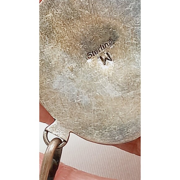 NAVAJO Bear Paw Shadow Box Turquoise W/Dangle Feathers Silver 925 Necklace - Picture 10 of 11